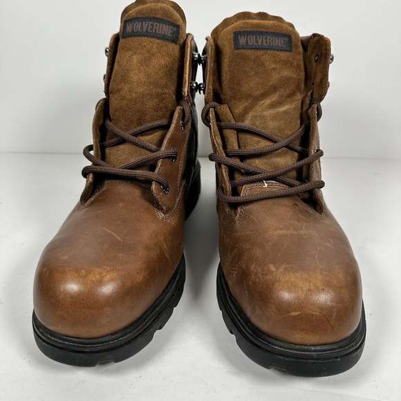 Wolverine Men\'s Waterproof Work Boots Size 11.5EW Steel Toe Brown Leather W08165 main image 9